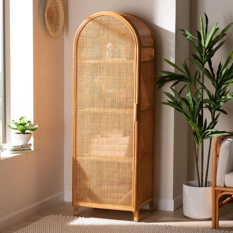 Modern European furniture - Arched Rattan Accent Cabinet - www.oroa.com