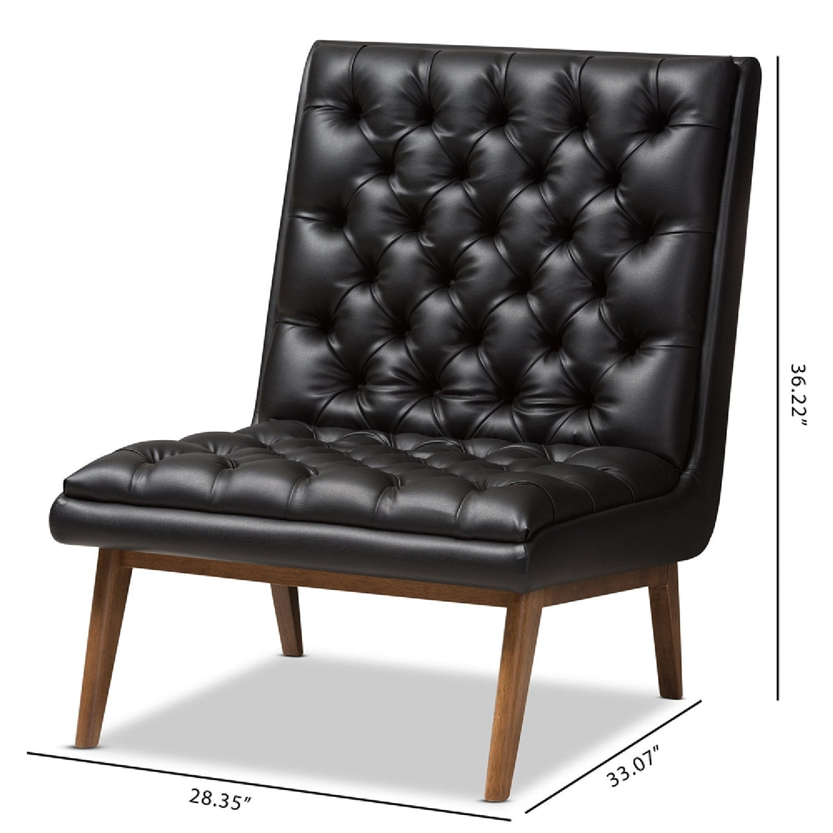 Modern European furniture - Black Leather Inspired Lounge Chair - www.oroa.com