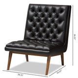 Modern European furniture - Black Leather Inspired Lounge Chair - www.oroa.com