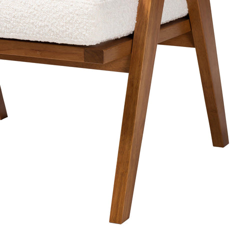Modern European furniture - Japandi Cream Boucle Lounge Chair - www.oroa.com