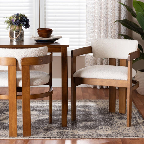 Modern European furniture - Cream Boucle Dining Chair - www.oroa.com
