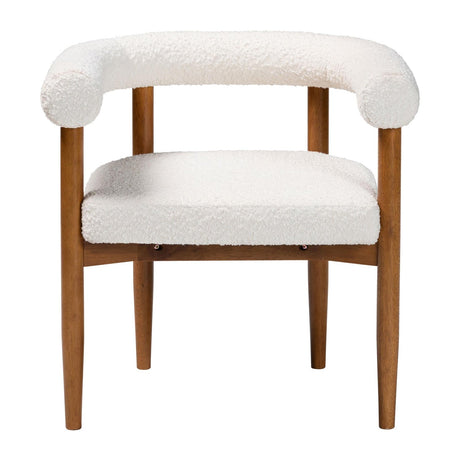 Modern European furniture - Cream Boucle Dining Chair - www.oroa.com