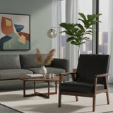 Modern European furniture - Panel Stitched Leather Inspired Lounge Chair - www.oroa.com