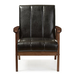 Modern European furniture - Panel Stitched Leather Inspired Lounge Chair - www.oroa.com