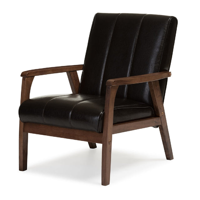 Modern European furniture - Panel Stitched Leather Inspired Lounge Chair - www.oroa.com