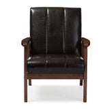 Modern European furniture - Panel Stitched Leather Inspired Lounge Chair - www.oroa.com