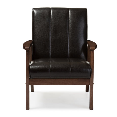 Modern European furniture - Panel Stitched Leather Inspired Lounge Chair - www.oroa.com