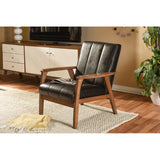 Modern European furniture - Panel Stitched Leather Inspired Lounge Chair - www.oroa.com