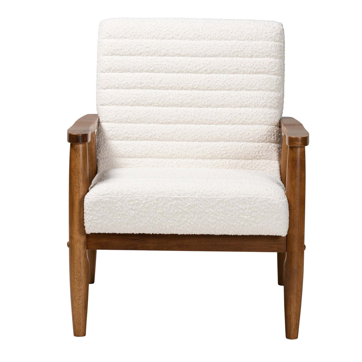 Modern European furniture - Channeled Cream Boucle Lounge Chair - www.oroa.com