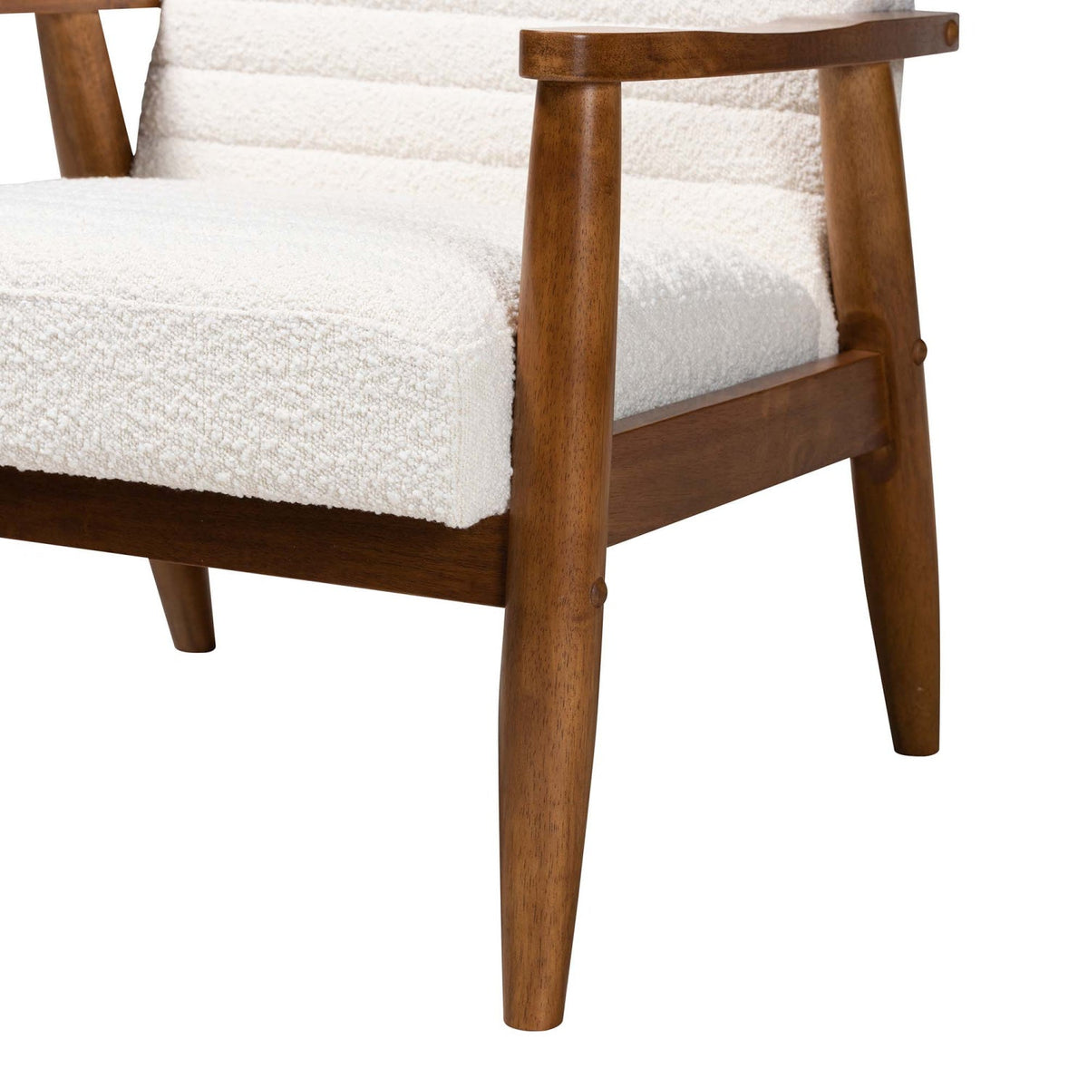 Modern European furniture - Channeled Cream Boucle Lounge Chair - www.oroa.com