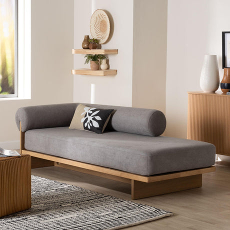 Modern European furniture - Gray Left-Arm Chaise Lounge - www.oroa.com