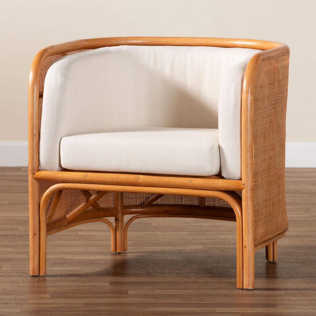 Modern European furniture - Curved Woven Rattan Accent Chair - www.oroa.com