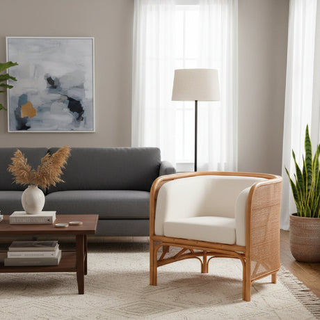 Modern European furniture - Curved Woven Rattan Accent Chair - www.oroa.com