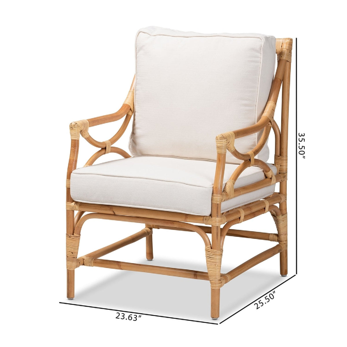 Modern European furniture - White Padded Rattan Accent Chair - www.oroa.com