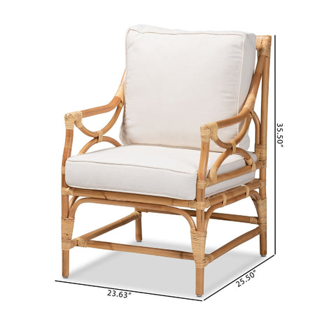Modern European furniture - White Padded Rattan Accent Chair - www.oroa.com