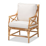 Modern European furniture - White Padded Rattan Accent Chair - www.oroa.com