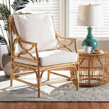 Modern European furniture - White Padded Rattan Accent Chair - www.oroa.com