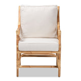 Modern European furniture - White Padded Rattan Accent Chair - www.oroa.com