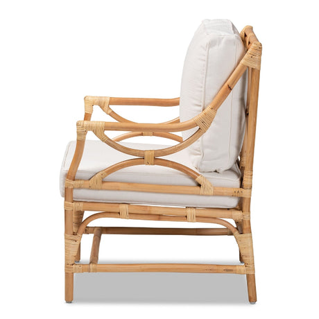 Modern European furniture - White Padded Rattan Accent Chair - www.oroa.com
