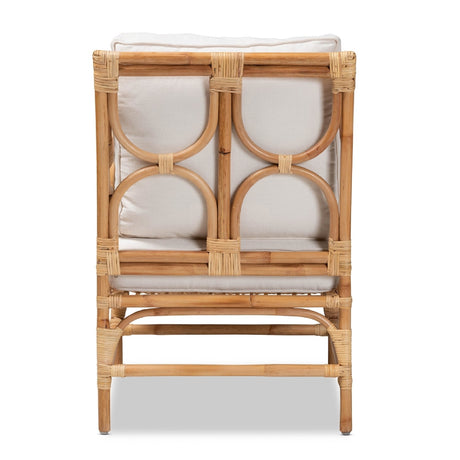 Modern European furniture - White Padded Rattan Accent Chair - www.oroa.com