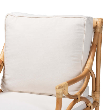 Modern European furniture - White Padded Rattan Accent Chair - www.oroa.com