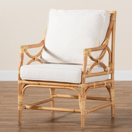 Modern European furniture - White Padded Rattan Accent Chair - www.oroa.com