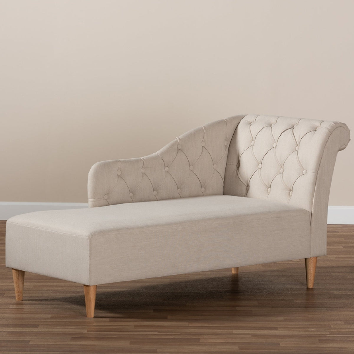 Modern European furniture - Scroll Back Tufted Chaise Lounge - www.oroa.com