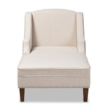 Modern European furniture - Beige Nailhead Trimmed Chaise Lounge - www.oroa.com