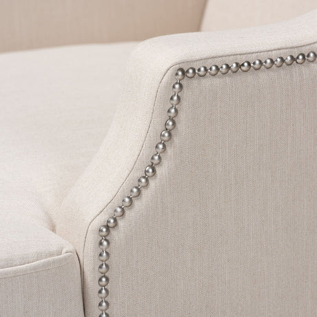 Modern European furniture - Beige Nailhead Trimmed Chaise Lounge - www.oroa.com