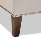 Modern European furniture - Beige Nailhead Trimmed Chaise Lounge - www.oroa.com