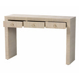 Modern European furniture - Natural Grasscloth 3 Drawer Console Table - www.oroa.com