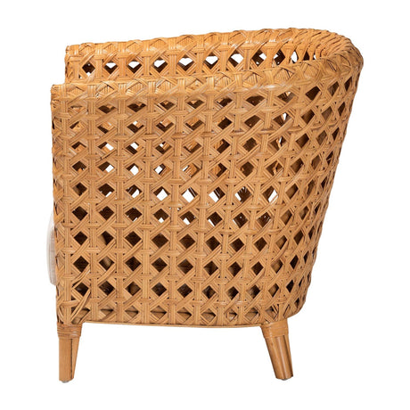 Modern European furniture - Diamond Weave Rattan Accent Chair - www.oroa.com