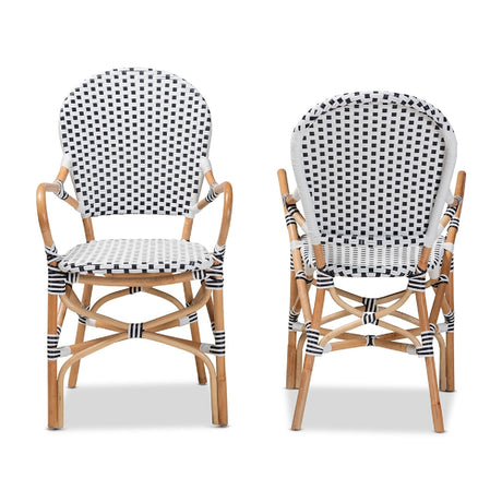 Contract furniture - Indoor Outdoor Two Toned Weaving Bistro Chairs 2 - www.oroatrade.com