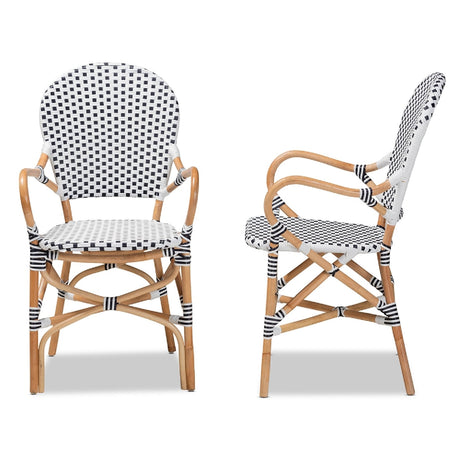 Contract furniture - Indoor Outdoor Two Toned Weaving Bistro Chairs 2 - www.oroatrade.com
