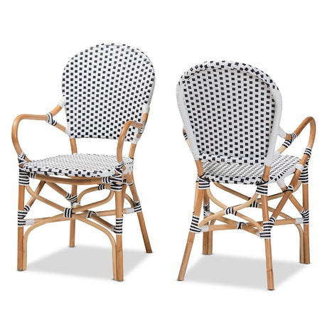 Contract furniture - Indoor Outdoor Two Toned Weaving Bistro Chairs 2 - www.oroatrade.com