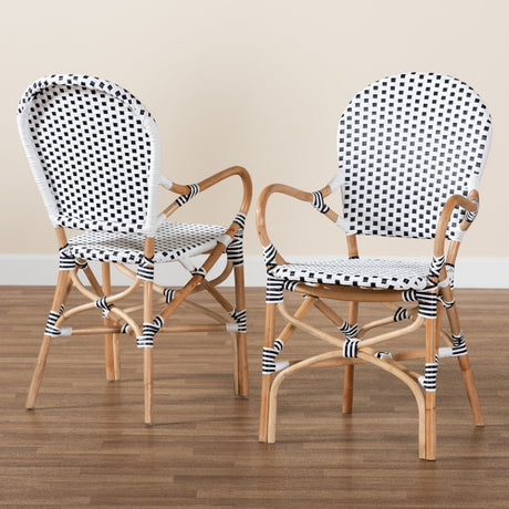 Contract furniture - Indoor Outdoor Two Toned Weaving Bistro Chairs 2 - www.oroatrade.com