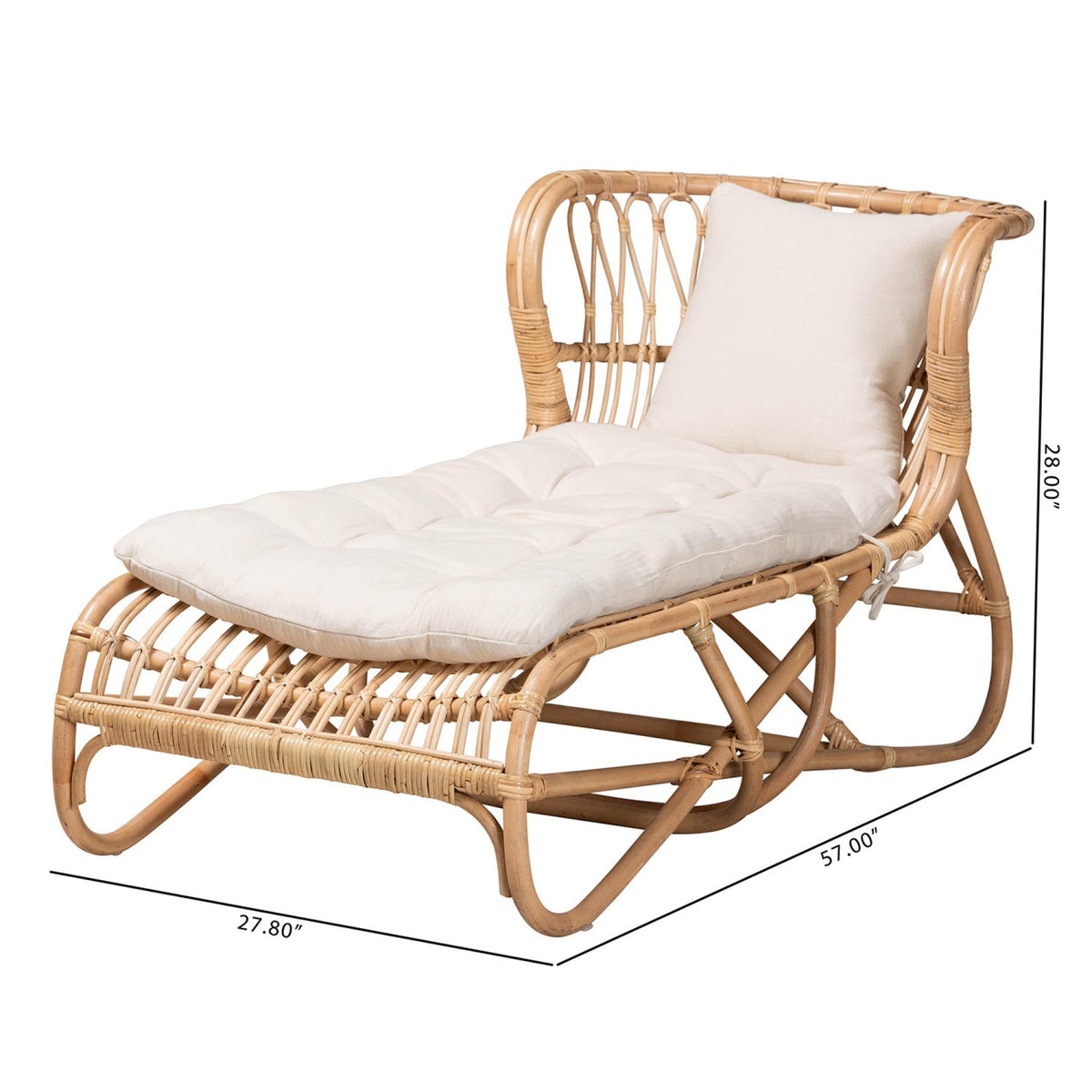 Modern European furniture - Brown Rattan Chaise Lounge - www.oroa.com