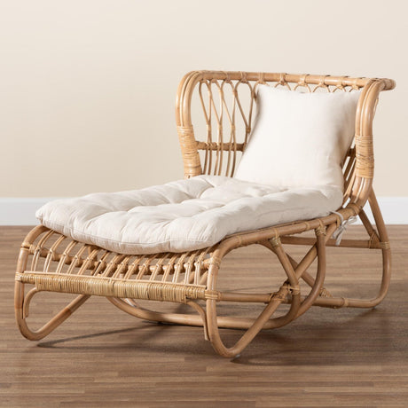 Modern European furniture - Brown Rattan Chaise Lounge - www.oroa.com