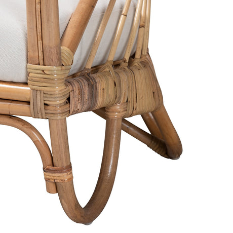 Modern European furniture - Natural Rattan Padded Lounge Chair - www.oroa.com