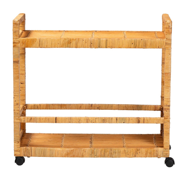 Modern European furniture - Rattan 2-Tier Kitchen Cart - www.oroa.com