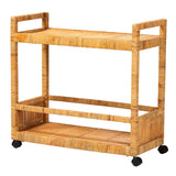 Modern European furniture - Rattan 2-Tier Kitchen Cart - www.oroa.com