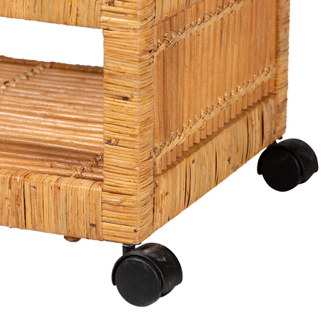 Modern European furniture - Rattan 2-Tier Kitchen Cart - www.oroa.com