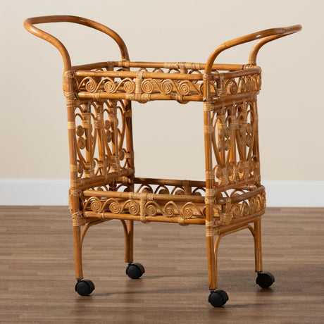 Modern European furniture - Natural Rattan Kitchen Cart - www.oroa.com