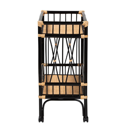 Modern European furniture - Black 2-Tier Kitchen Cart - www.oroa.com