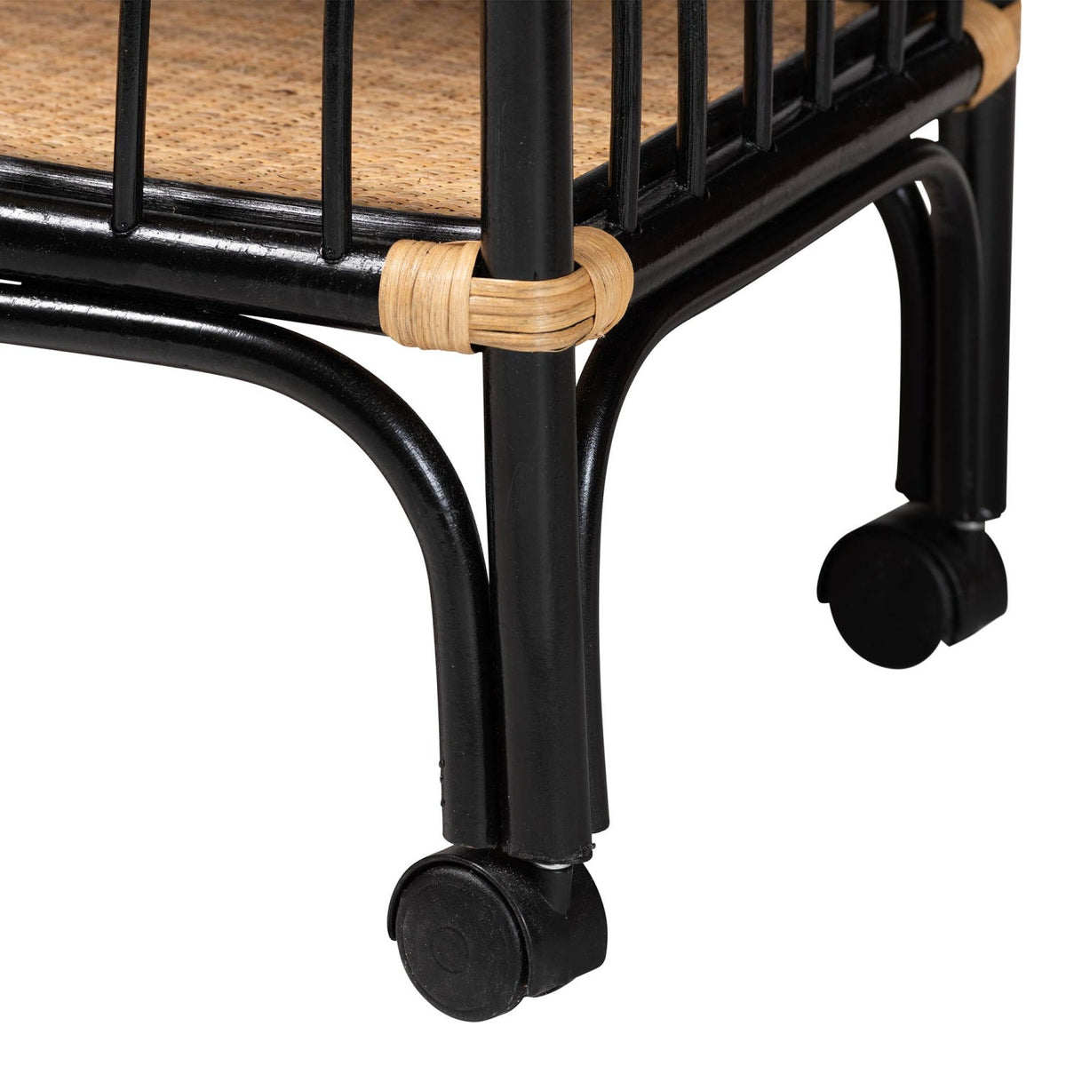 Modern European furniture - Black 2-Tier Kitchen Cart - www.oroa.com