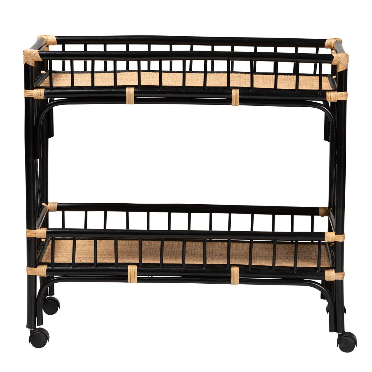 Modern European furniture - Black 2-Tier Kitchen Cart - www.oroa.com