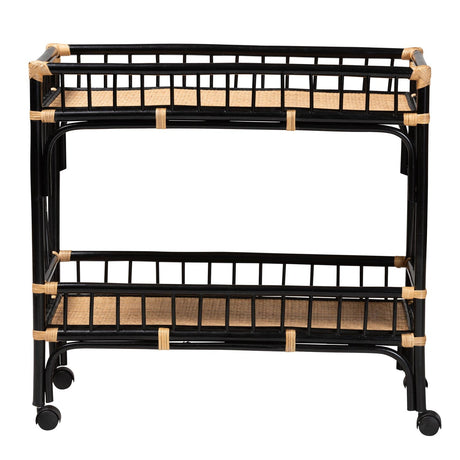 Modern European furniture - Black 2-Tier Kitchen Cart - www.oroa.com
