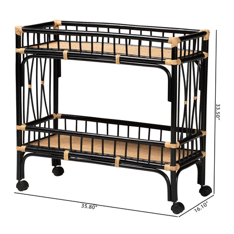 Modern European furniture - Black 2-Tier Kitchen Cart - www.oroa.com