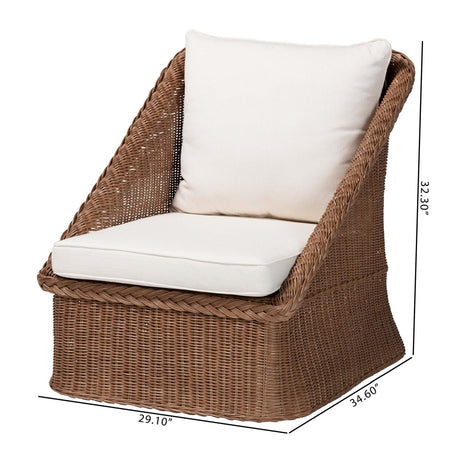 Modern European furniture - Brown Braided Rattan Accent Chair - www.oroa.com