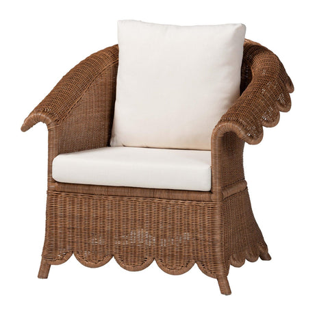 Modern European furniture - Scalloped Skirt Rattan Lounge Chair - www.oroa.com